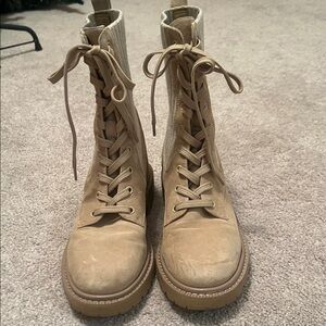 Sam Edelman Stylish Tan Lace-Up Women's Boots
